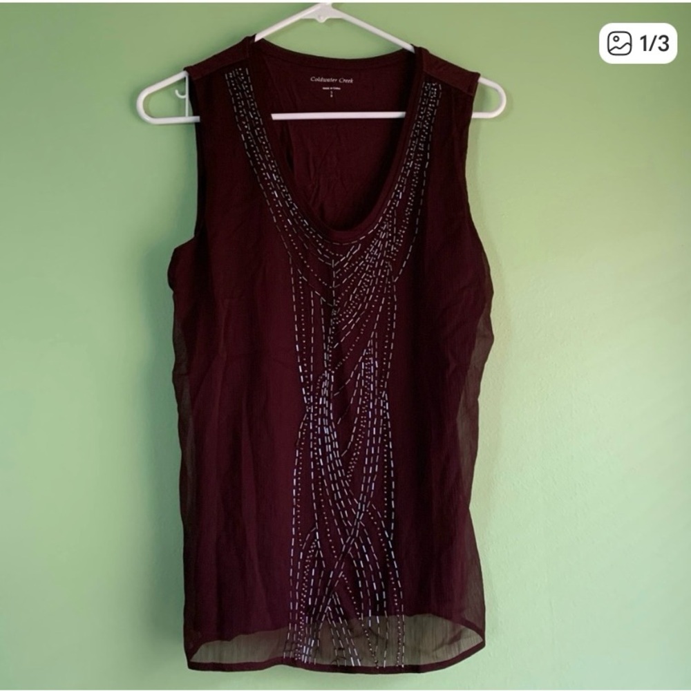 Deep Purple Embellished Tank Top